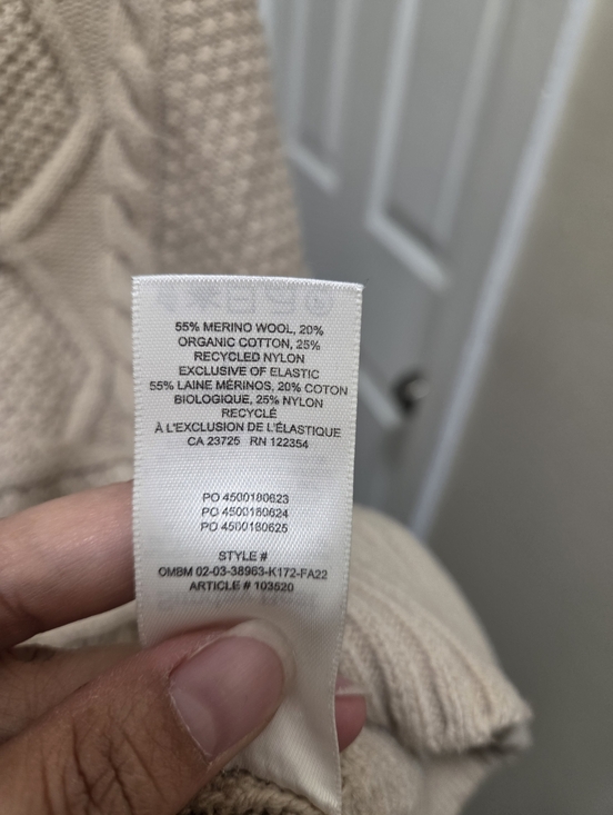 Aritzia Sunday Best Merino Wool & Organic Cotton Blend Cable Knit Sweater - Picture 7 of 8